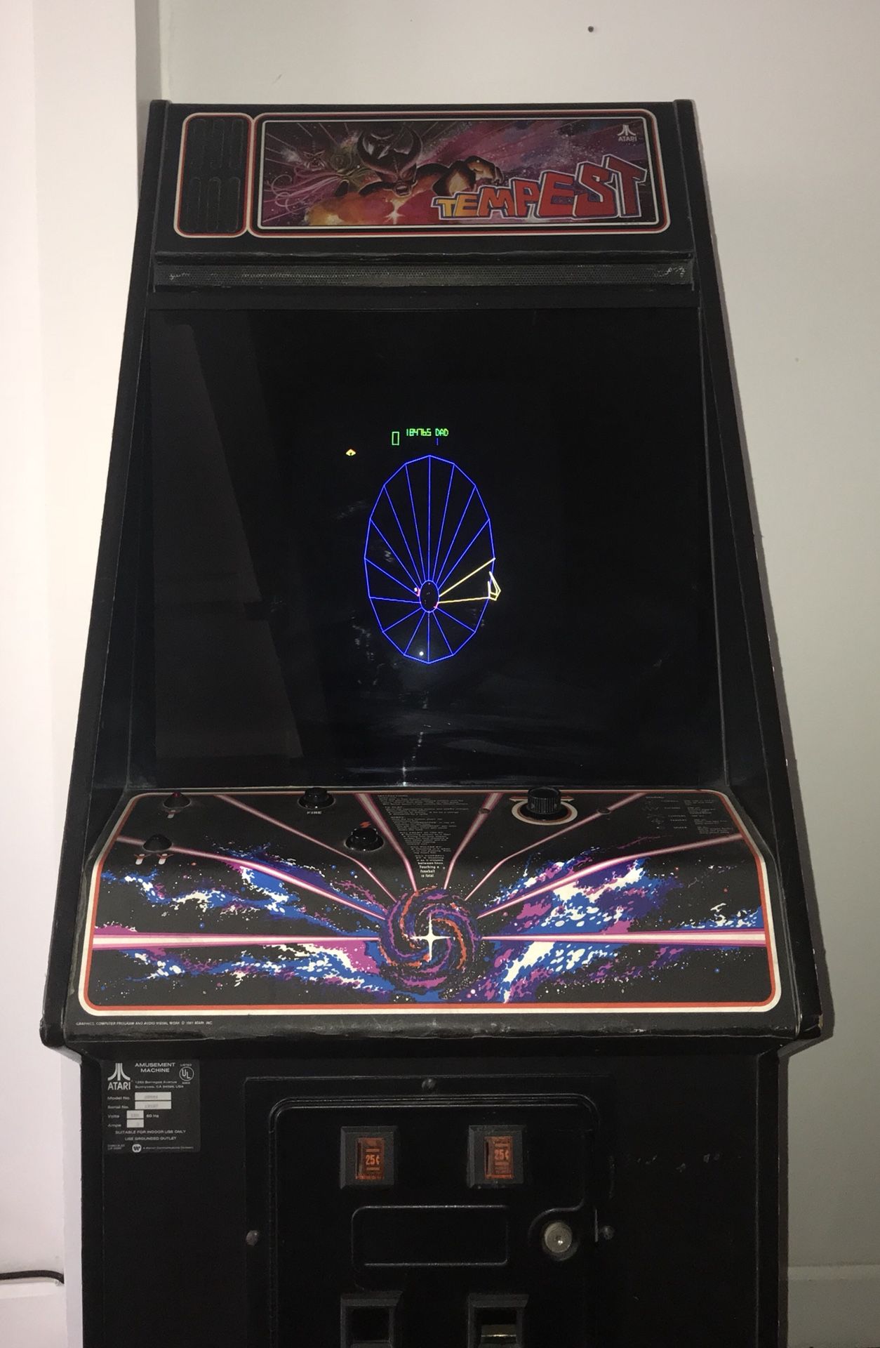 Atari Tempest Classic Vintage Coin-op Arcade Game