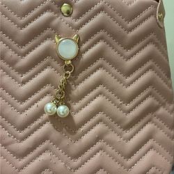 Pink And Gold Cat Purse 