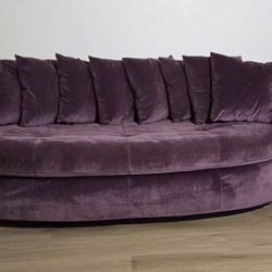 Purple Velvet Couch With Pillows