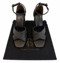House of Harlow 1960 x REVOLVE Cava Heel Black Woven Sandals – New