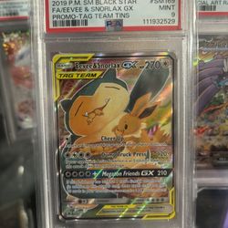 Eevee & Snorlax Gx Promo Psa 9