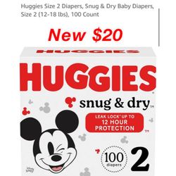 New Huggies size 2 diapers $20 pick up east Palmdale check out all my other listings or hit follow we will open box to show its new and complete befor