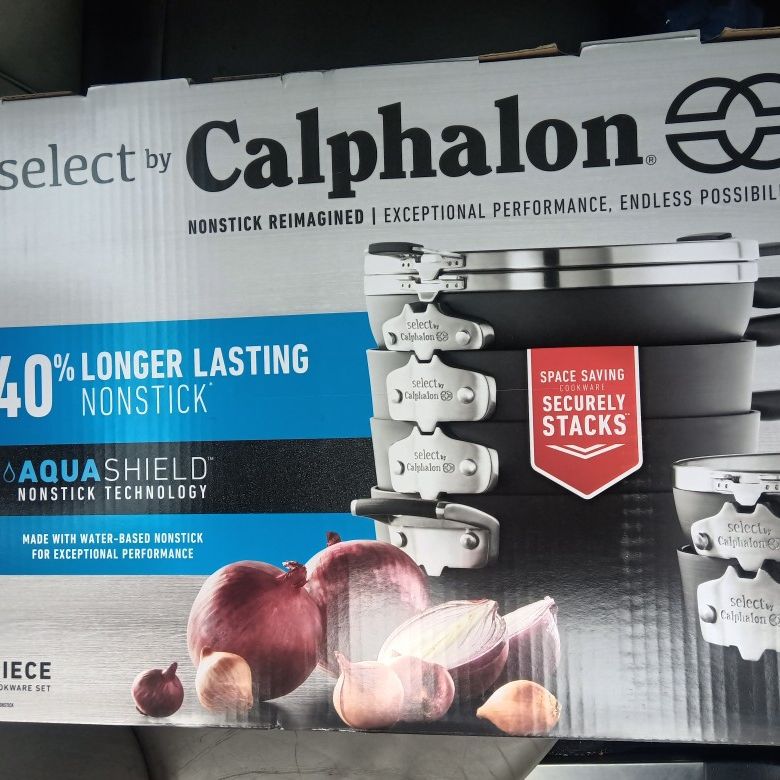 Calphalon with AquaShield Nonstick 9pc Space-Saving Cookware Set