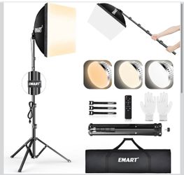 EMART Softbox Lighting Kit 85W 16"x16" Soft Box for Photography Light 1Pack