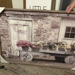 Brand, New, Large, Gorgeous, Shabby Chic Farmhouse Picture