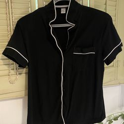 Buttoned Black Sleepwear Shirt XS 5$
