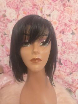 10" Black Bob wig Human hair wig