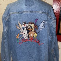 Vintage Three Rivers Authentic Denim Looney Tunes Jacket Sz L