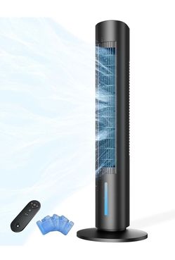 FLOWBREEZE 35.2" Evaporative Air Cooler for Room No Window, 7H Timer, Large Water Tank, Quiet AC Unit for Bedroom, Black