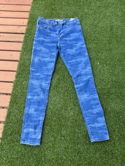 Blue Camo Skinny Jeans