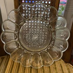 1950’s Vintage Hobnail Pressed Indiania Glass DeviledEgg Platter   