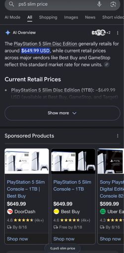 PlayStation 5 Slim Disk Edition - 1TB