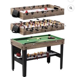 48" 3-in-1 Multi Game, Pool Table, Air Hockey, Foosball Table, STILL IN BOX 