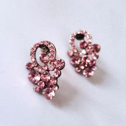 Pink Rhinestone Earrings 