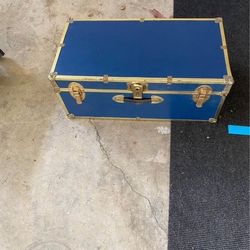 Vintage Blue Trunk W/books 