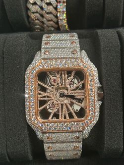Cartier Santos Skeleton in VVS-1 diamonds