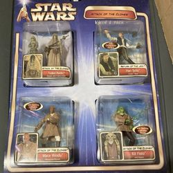 Star Wars Near Mint Action Figure 4-Pack Han Solo Mace Raider Kit "Clones" Sealed New