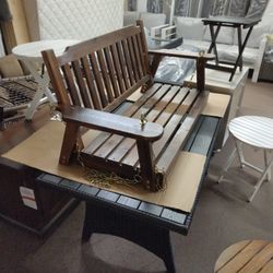 Porch Swing 2-Seater$65;Adirondack Wooden Indoor/Outdoor Porch Folding, Side Table$25