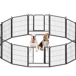 24/32/40 Inch Height Bold Metal Foldable Heavy-Duty Pet Playpen with Door, Available in 8/16/24/32 Panels, Indoor/Outdoor Portable Kennel, Dog/Animals