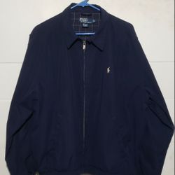 VINTAGE RALPH LAUREN BOMBER JACKET  BLUE FULL ZIP  MENS SIZE  XL