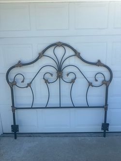 Ornate Wrought Iron Bed Headboard