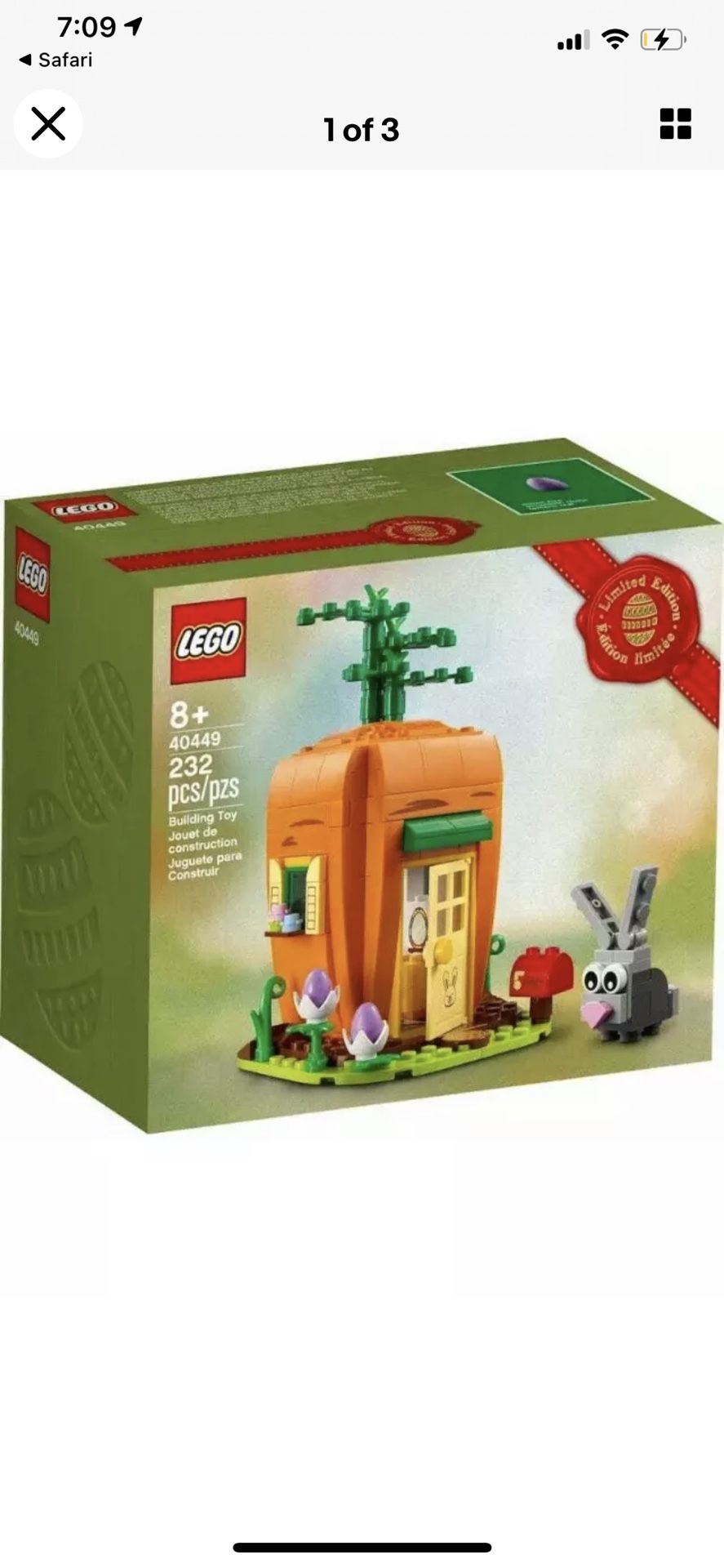 LEGO Easter Bunny's Carrot House 40449 SEALED Limited Edition BRAND NEW 