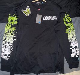 Cookies SF "Metamorphosis" Long Sleeve Graphic Shirt - Black / Neon Green - Size XL NWT