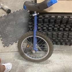 Unicycle. Adjustable seat goes up and down for length.