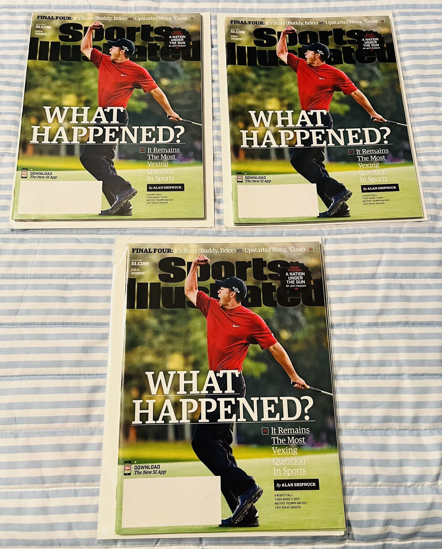 ( 3 ) Tiger Woods Sports Illustrated Magazines In Near Mint Condition