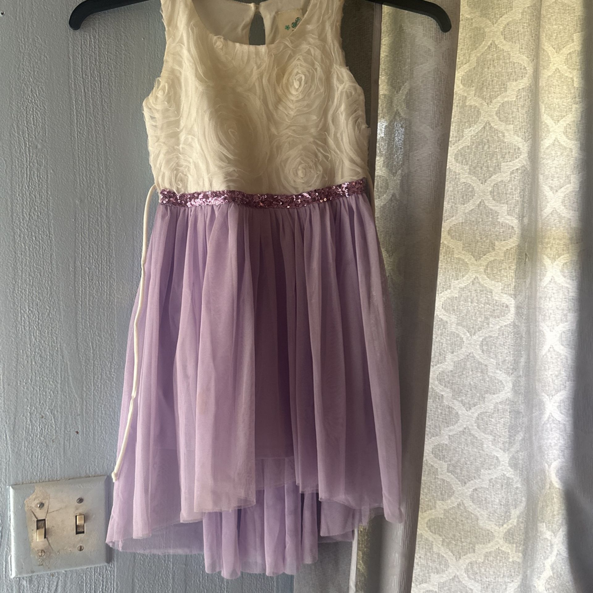 White/purple Kids Dress Size 5 