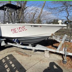 Two boats with outboards and trailers 1994 and 1 A & L Fiberglass Duke 21’ Saltwater Fishing Boat  and trailerJohnson 200HP Ocean Runner and 1
