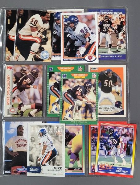 π 14 Card (10 Different) LB Mike Singletary Cards