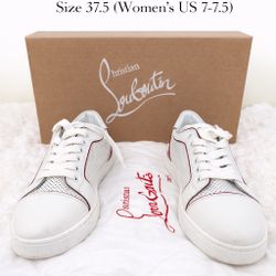 Christian Louboutin Low Top Sneakers – Size 37.5 (Women’s 7–7.5)  ✨ Authentic Christian Louboutin sneakers featuring the iconic red sole and clean whi