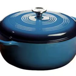 Lodge 7.5qt Cast Iron Enamel Dutch Oven Blue .