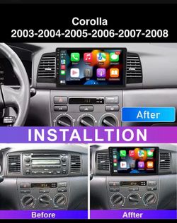 Wireless CarPlay Android auto Screen Car 9” Corolla 2003-04-05-06-07-2008 🔥$128🔥PRICE WITHOUT INSTALLATION