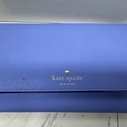 Kate Spade New York  Trifold Leather Wallet -  Blue
