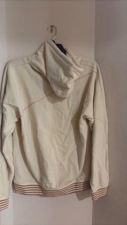 Cookies Cream Zip-Up Hoodie with Striped Hem