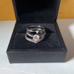 Moissanite Silver Ring Set 3 New 