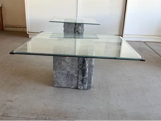 Glass Coffee Table and Matching End Table