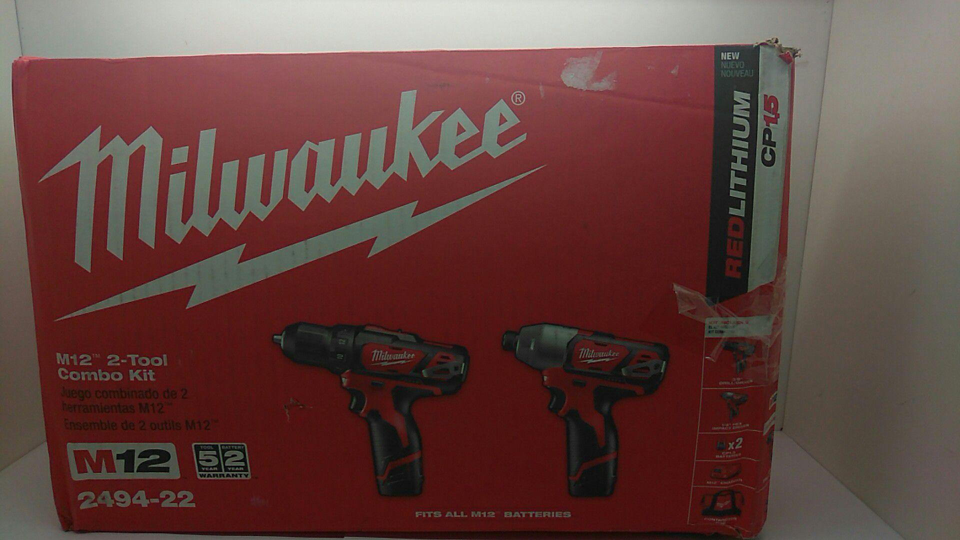 Milwaukee M12 2 tool combo kit 2494-22 brand new in box never use