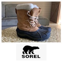 RARE!  Sorel women’s leather/sheepskin ‘Badger’ waterproof boot (8)