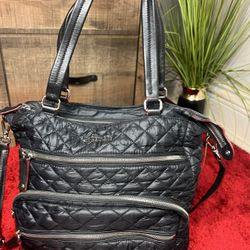 MZ Wallace Tote/Shoulder Quilted Gray Bag