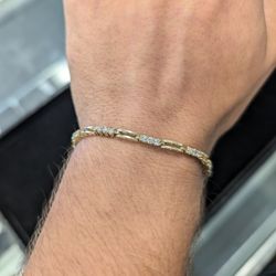 14kt YG 7" 2.00ct Tw Tennis Bracelet 
