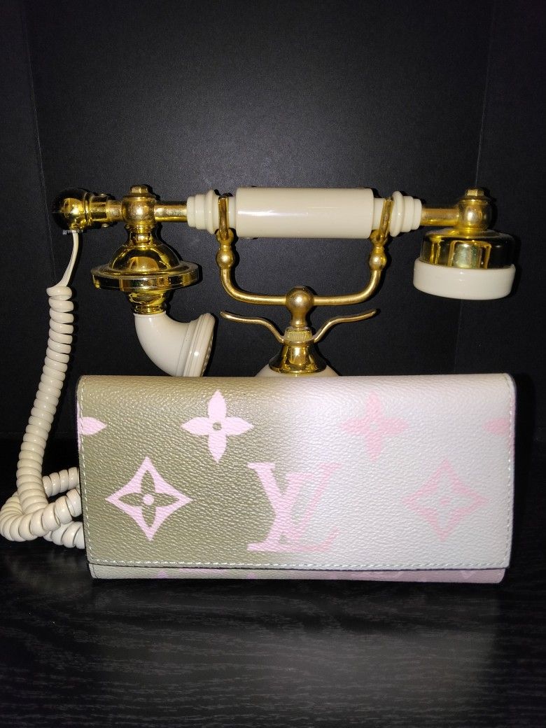 LV Pink And Tan Wallet New