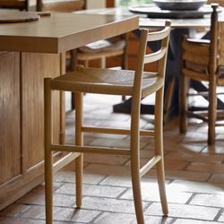 Oakwood Danish Cord Nicholson Counter Stool, Wooven Seat, Rustic Notes, Dining Room, Kitchen