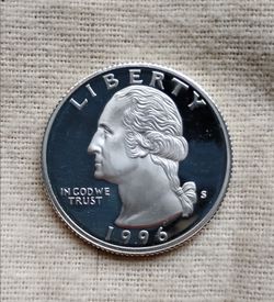 Silver PROOF quarter, 1996 S