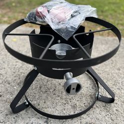 (NEW) High Pressure Single Propane Burner Gas Stove Camping with Hose & Regulator / Quemador