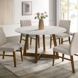 ENZO20 Dark Oak Dining Table + 4 Chair Set
