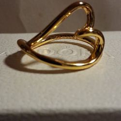 Pandora Authentic Brand New Gold Organically Shaped Heart Ring Size 7