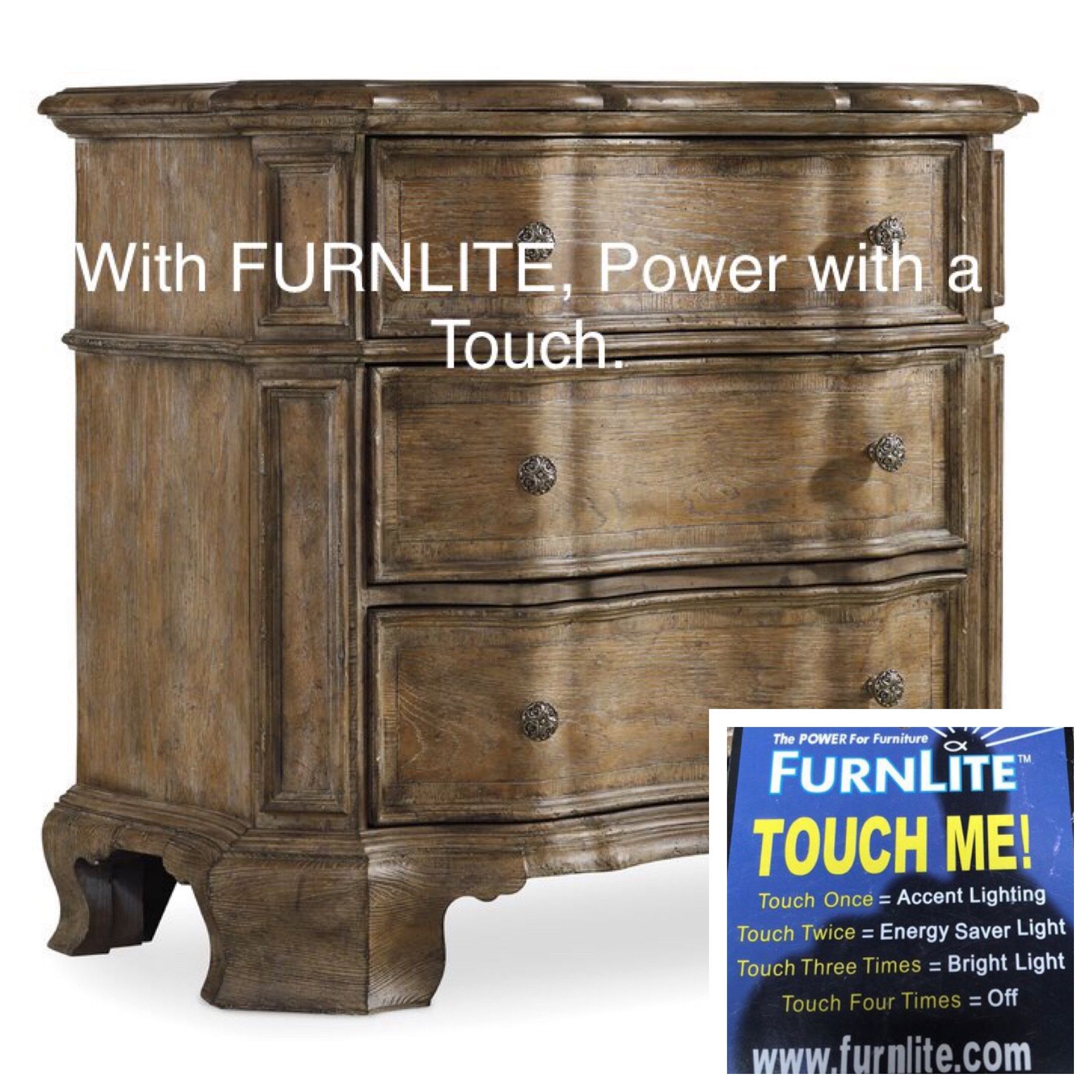 Brand New Touch power 3 Drawer Solid Wood Dresser W/furnlite power strip. Bedroom home furniture household general